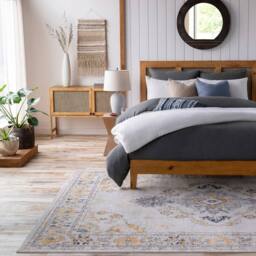 Livabliss Floransa-Vintage Beige Grey Blue Yellow Traditional Boho Living Rug - Size: 160 cm x 215 cm - thumbnail 7