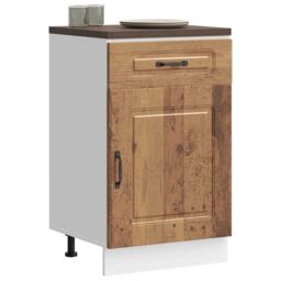 Berkfield Home Kitchen Base Cabinet Kalmar Old Wood Engineered Wood in Brown - thumbnail 1