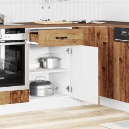 Berkfield Home Kitchen Base Cabinet Kalmar Old Wood Engineered Wood in Brown - thumbnail 3