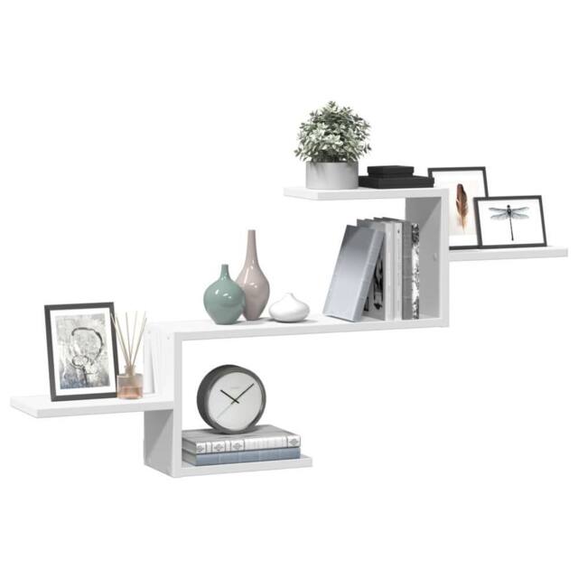 Berkfield Home Wall Shelf White 104x15x49 cm Engineered Wood - Size: 104 x 15 x 49 cm - image 1