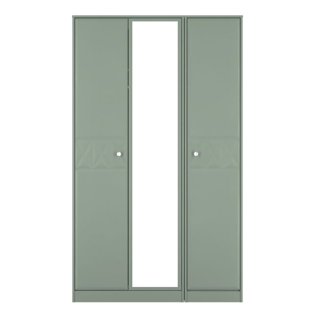 Ready Assembled 2 U Memphis Tall Triple Mirror Wardrobe (Ready Assembled) in Pale Green - image 1