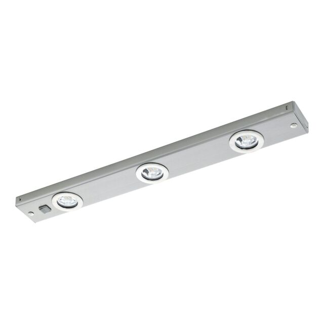 Loops Flush Ceiling Light Colour Satin Nicke lSteel Rocker Switch Bulb LED 3x2.3W in Metallics - image 1