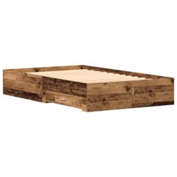 Berkfield Home Bed Frame with Drawers Old Wood 120x200 cm Engineered Wood in Brown - thumbnail 8