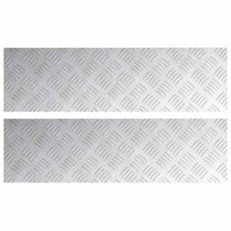 Berkfield Home Aluminium Checker Plates 2 pcs Anti-Slip 70x20 cm in Silver - Size: Medium - thumbnail 2