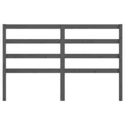 Berkfield Home Beautiful Bed Headboard Grey 126x4x100 cm Solid Wood Pine - Size: 126 x 4 x 100 cm - thumbnail 4