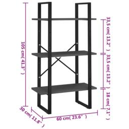 Berkfield Home Storage Shelf Grey 60x30x105 cm Engineered Wood - Size: 60 x 30 x 105 cm - thumbnail 7