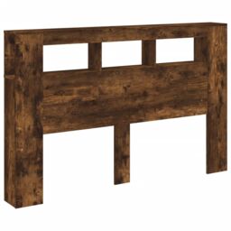 Berkfield Home LED Headboard Smoked Oak 160x18.5x103.5 cm Engineered Wood in Brown - thumbnail 5