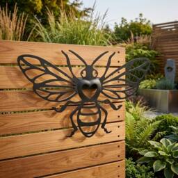 Garden Greatness Lunaria Bumble Bee Motif Solar Wall Art - thumbnail 2