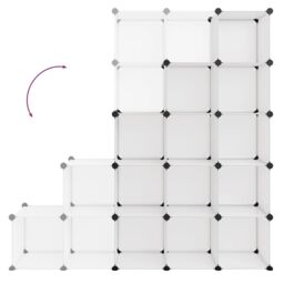 Berkfield Home Storage Cube Organiser with 15 Cubes Transparent PP in Clear - thumbnail 6