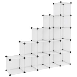 Berkfield Home Storage Cube Organiser with 15 Cubes Transparent PP in Clear - thumbnail 2