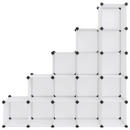 Berkfield Home Storage Cube Organiser with 15 Cubes Transparent PP in Clear - thumbnail 3
