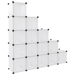 Berkfield Home Storage Cube Organiser with 15 Cubes Transparent PP in Clear - thumbnail 5