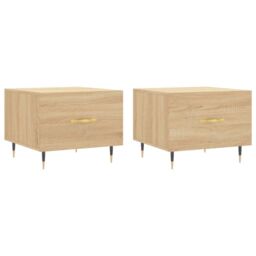 Berkfield Home Coffee Tables 2 pcs Sonoma Oak 50x50x40 cm Engineered Wood in Brown - Size: 50 x 50 x 40 cm - thumbnail 2