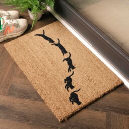 Artsy Mats Jumping Cats Doormat (60 x 40cm) in Brown - Size: 40 cm x 60 cm - thumbnail 2