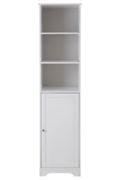 Orsina Contemporary Single Door Cabinet, Compact Design Display Cabinet, Functional Side Cabinet For Livingroom in White