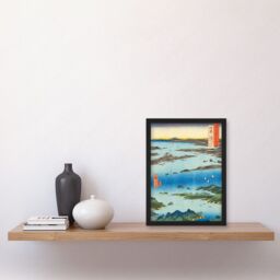 Artery8 View of Matsushima, Sight Map from Mount Tomi Mutsu Province Utagawa Hiroshige Japan Woodblock Artwork Framed Wall Art Print A4 in Black - thumbnail 2
