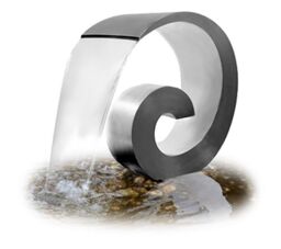 Primrose Stainless Ammonite Steel Water Feature Pond Fountain No Reservoir 66cm in Metallic Silver - thumbnail 4