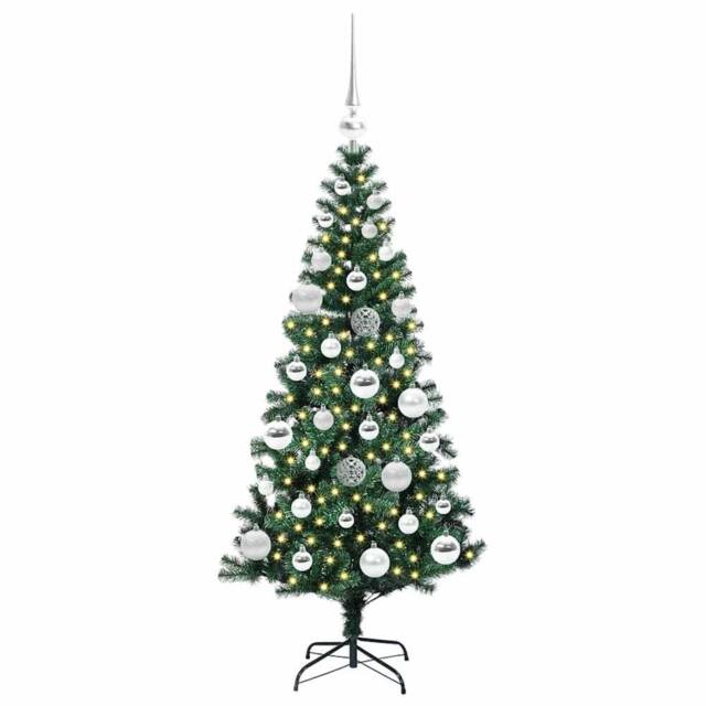 Berkfield Home Elegant Artificial Pre-lit Christmas Tree Green 120 cm PVC & Metal - image 1