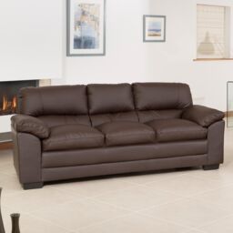 Artemis Home Genoa 3 Seat Sofa in Brown - thumbnail 1