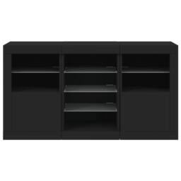 Berkfield Home Sideboard with LED Lights Black 123x37x67 cm - Size: 123 x 37 x 67 cm - thumbnail 6