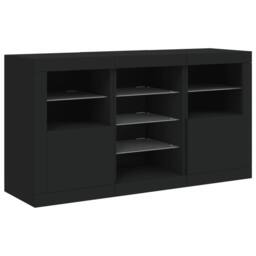 Berkfield Home Sideboard with LED Lights Black 123x37x67 cm - Size: 123 x 37 x 67 cm - thumbnail 5