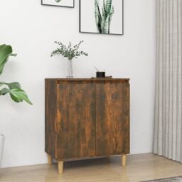 Berkfield Home Sideboard Smoked Oak 60x35x70 cm Engineered Wood in Brown - Size: 60 x 35 x 70 cm - thumbnail 1