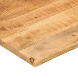 Berkfield Home Desk Top with Curve 110x50x2.5 cm Solid Wood Rough Mango in Brown - thumbnail 6