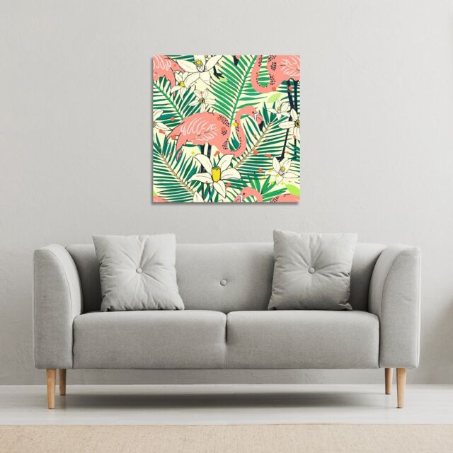 Benjamin Tate Design Palm Leaves (Canvas Print) / 101 x 101 x 4cm in Natural - Size: 101 x 101 x 4 cm - image 1