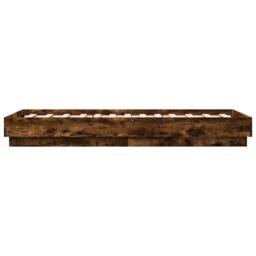 Berkfield Home Bed Frame without Mattress Smoked Oak 90x190 cm Single Engineered Wood in Brown - thumbnail 5