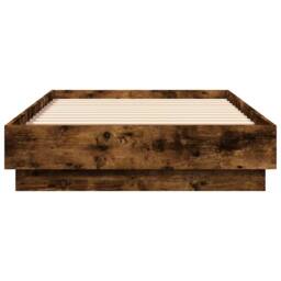 Berkfield Home Bed Frame without Mattress Smoked Oak 90x190 cm Single Engineered Wood in Brown - thumbnail 4