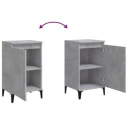 Berkfield Home Modern Bedside Cabinets 2 pcs Concrete Grey 40x35x70 cm Engineere - Size: 40 x 35 x 70 cm - thumbnail 9