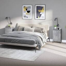 Berkfield Home Modern Bedside Cabinets 2 pcs Concrete Grey 40x35x70 cm Engineere - Size: 40 x 35 x 70 cm - thumbnail 2