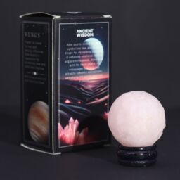KDMD Rose Quartz Planet on a Sola Goldstone Stand (VENUS) in Pink - thumbnail 2