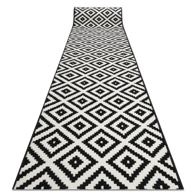 RugsX Bcf Morad Runner in Black - Size: 70 cm x 430 cm