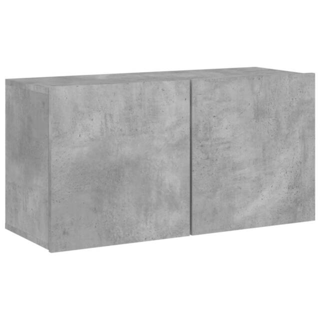 Berkfield Home TV Cabinet Wall-mounted Concrete Grey 80x30x41 cm - Size: 80 x 30 x 41 cm - image 1