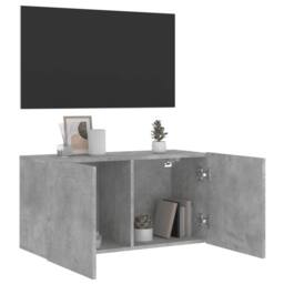 Berkfield Home TV Cabinet Wall-mounted Concrete Grey 80x30x41 cm - Size: 80 x 30 x 41 cm - thumbnail 4