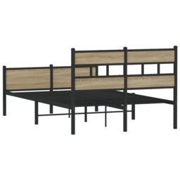 Berkfield Home Bed Frame without Mattress Sonoma Oak 120x190 cm Small Double Engineered Wood in Brown - thumbnail 6