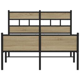 Berkfield Home Bed Frame without Mattress Sonoma Oak 120x190 cm Small Double Engineered Wood in Brown - thumbnail 4