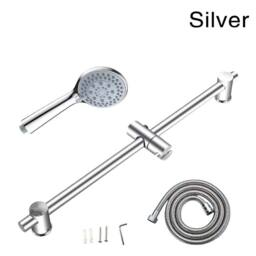 VOGREX Silver Chrome Adjustable Shower Riser Rail Slide Bracket Set Bathroom
