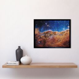Artery8 Wall Art Print NASA James Webb Space Telescope Cosmic Star Dust Cliffs In The Carina Nebula NGC 3372 Nircam Image Art Framed - thumbnail 2