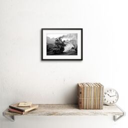 "Artery8 Wall Art Print Vintage Photo Steam Train Black White Engine Artwork Framed 9X7 Inch - Size: W7"" x H9""" - thumbnail 2