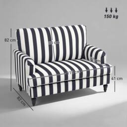 Wyld Haus Yosefi Black & White Velvet Cuddle Chair Striped Accent Armchair - thumbnail 3