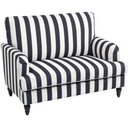 Wyld Haus Yosefi Black & White Velvet Cuddle Chair Striped Accent Armchair - thumbnail 2