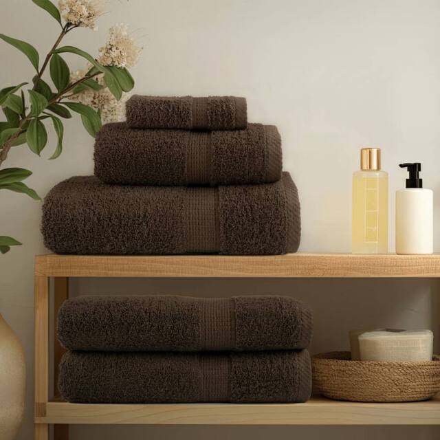Berkfield Home Soft 6 Piece Premium Towel Set SOLUND Brown 600 gsm - image 1