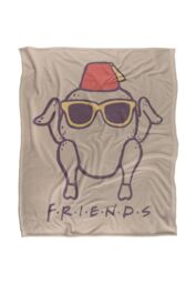 Warner Brothers Friends 152x127cm The Turkey Love Silky Touch Super Soft Throw Blanket in White - Size: 152x127 cm - thumbnail 1