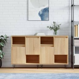 Berkfield Home Sideboards 2 pcs Sonoma Oak Engineered Wood in Brown - thumbnail 1