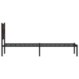 Berkfield Home Elegant Bed Frame Frame with Headboard Brown Oak 75x190 cm Small - Size: Small Single - thumbnail 5