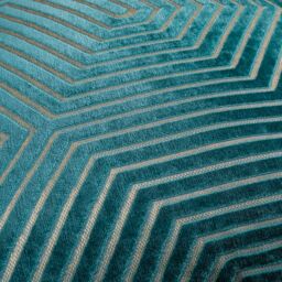 Paoletti Evoke Cut Velvet Cushion in Teal - Size: 55 cm x 55 cm - thumbnail 5