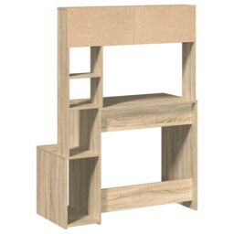 Berkfield Home Desk with Shelves Sonoma Oak 100x45x140 cm Engineered Wood in Brown - Size: 100 x 45 x 140 cm - thumbnail 6