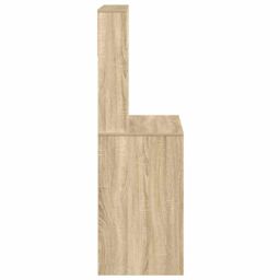 Berkfield Home Desk with Shelves Sonoma Oak 100x45x140 cm Engineered Wood in Brown - Size: 100 x 45 x 140 cm - thumbnail 5